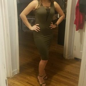 Olive green dress